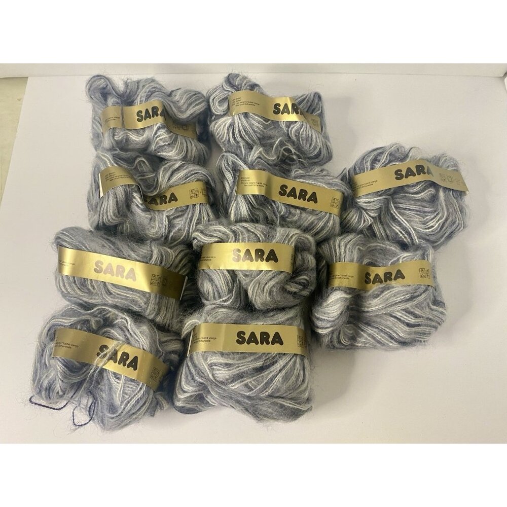 Ornaghi Filati Yarn Wool Mohair Dralon Blend 10 Skeins‎ Made Italy Gray